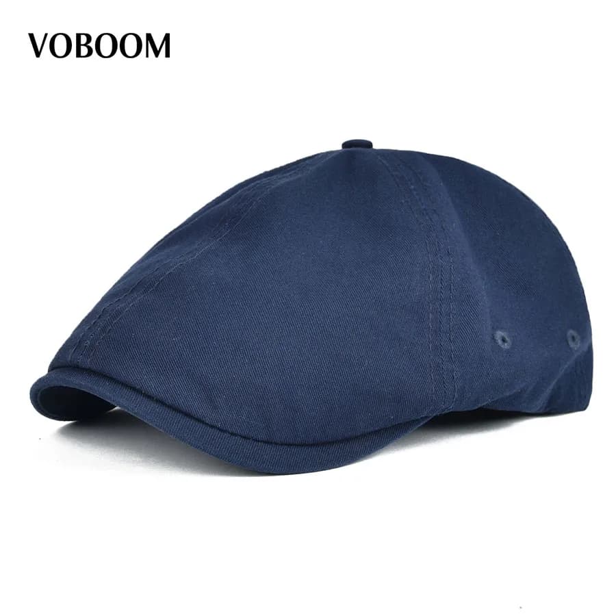 Casquette plate en coton Voboom pour l'été, casquette plate pour hommes et femmes, design classique,