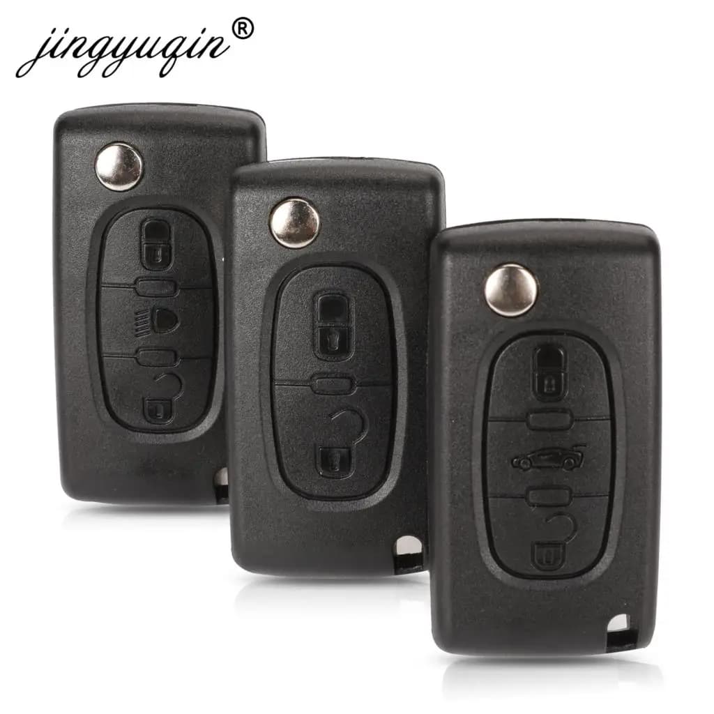 Jingyuqin-clé de voiture à rabat | 10 pièces, boutons 2/3, pour Peugeot 207 307 308 407, pour Citroe