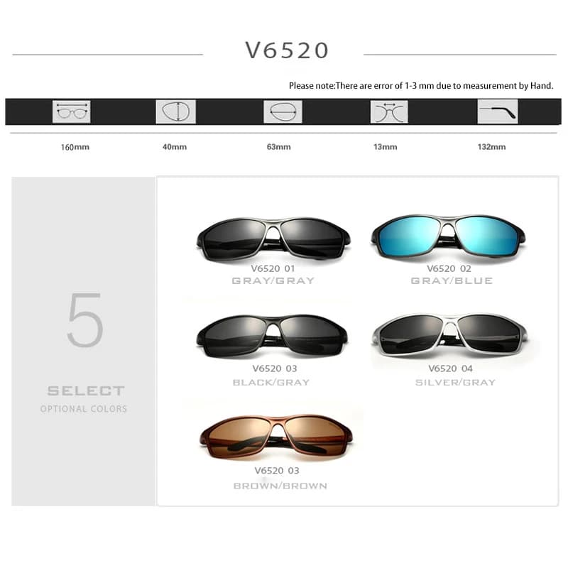 VEITHDIA lunettes de soleil en aluminium hommes polarisées UV400 lentille Sport en plein air conduit