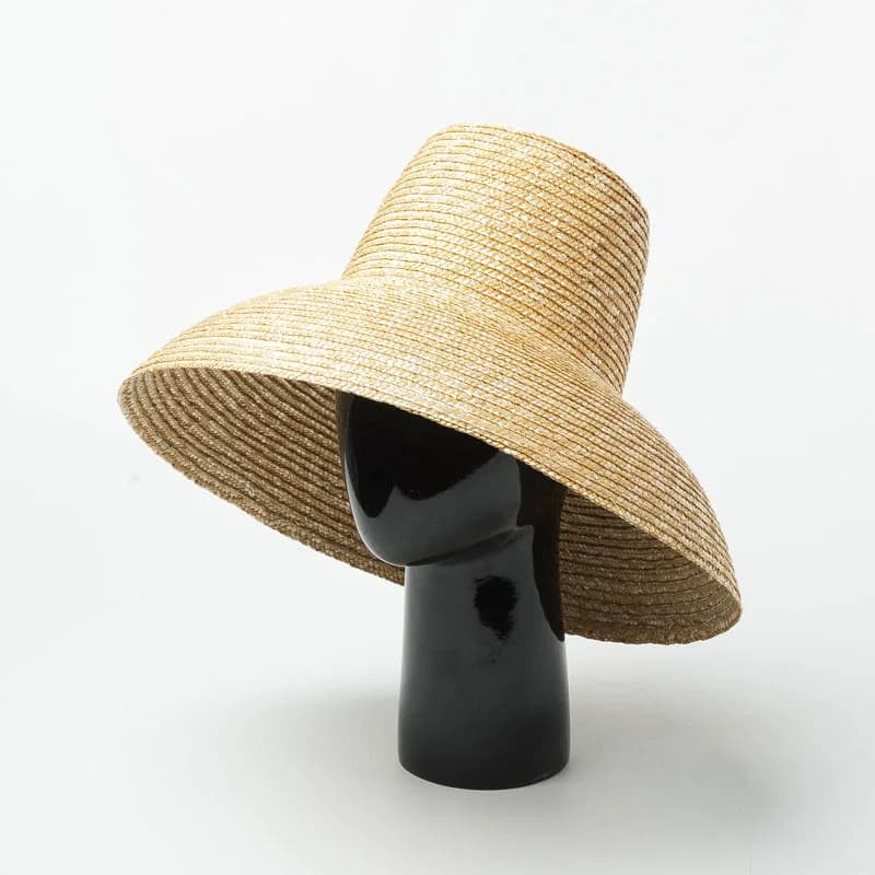 Chapeau de soleil en forme de lampe pour femme, grand bord large, chapeau de plage pour femme, chape