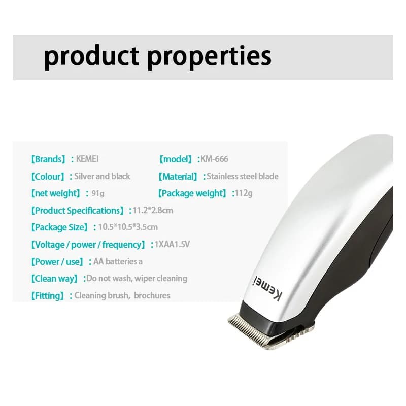 Kemei Mini tondeuse à cheveux électrique Portable nouveau Design appareil pour couper la barbe rasoi