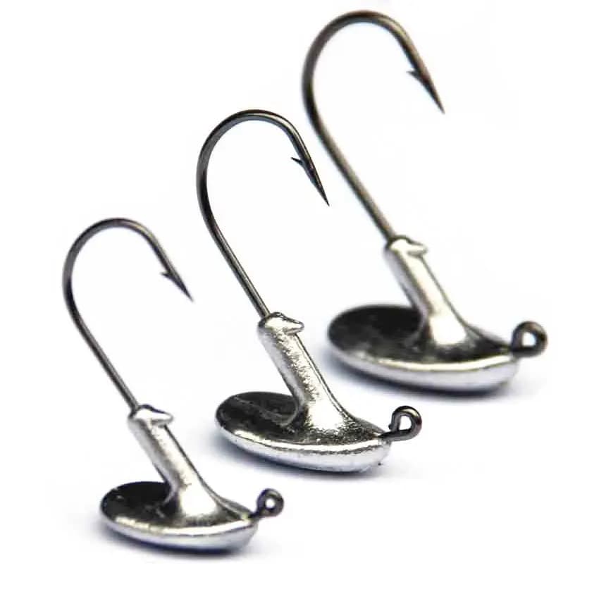 Lot de 10 hameçons de pêche à tête rotative (3,5g, 5g, 7g, 10g, 14g) pour leurres souples, accessoir