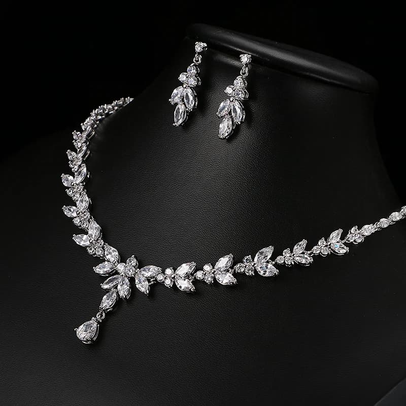 Emmaya – ensemble de bijoux exquis pour femmes, accessoires de fête de mariage, boucles d'oreilles e