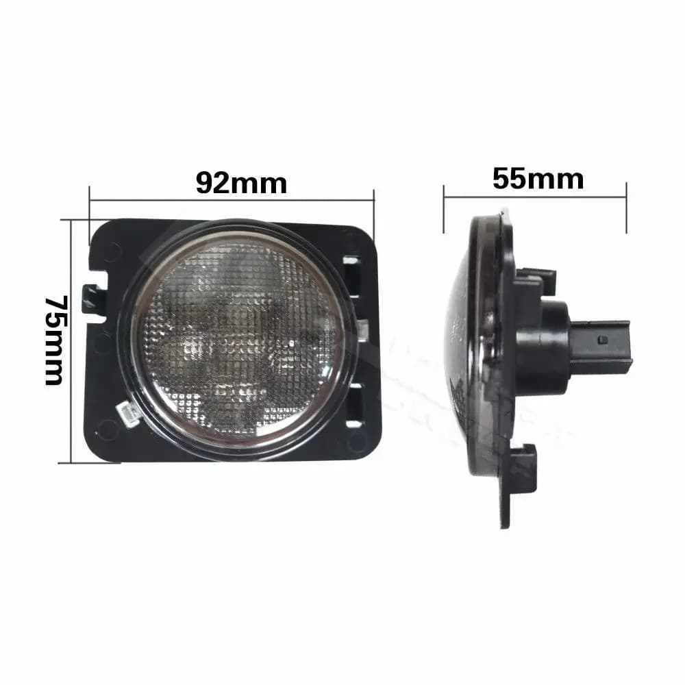 Clignotant avant LED pour Jeep Wrangler JK 2007 – 2017, lumière jaune ambre, feu latéral de garde-bo