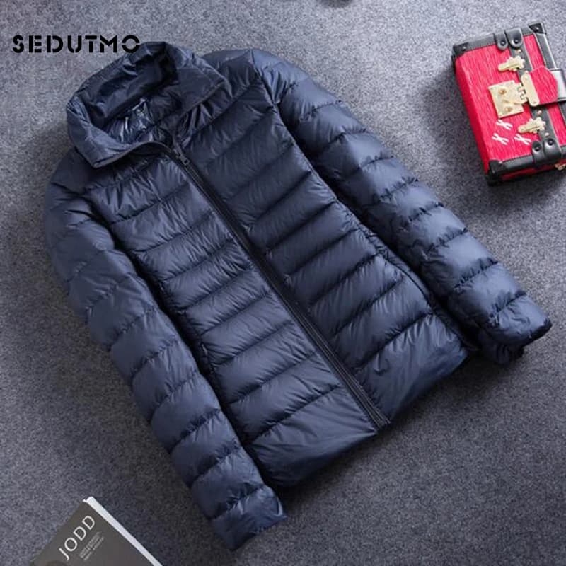 SEDUTMO-Doudoune Ultra Légère en Duvet de Canard pour Femme, Manteau Court, Chaud, Fin, Noir, Printe