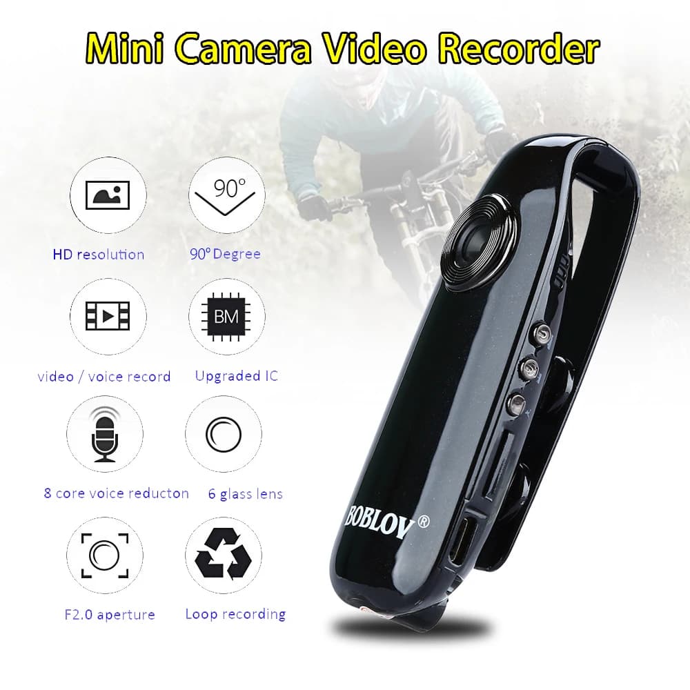BOCombination-Mini caméra de tableau de bord portable Full HD 1080P, caméra de révélation, caméra de