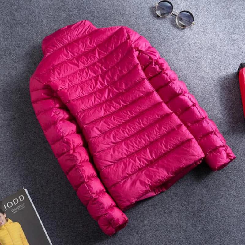 SEDUTMO-Doudoune Ultra Légère en Duvet de Canard pour Femme, Manteau Court, Chaud, Fin, Noir, Printe