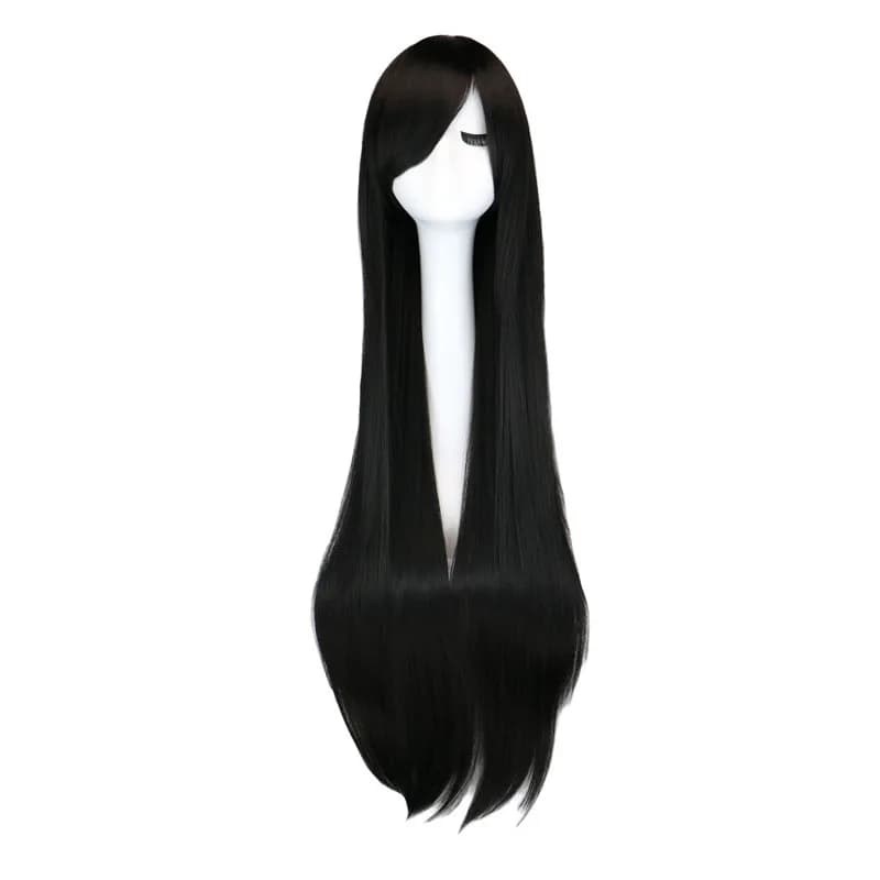 Perruque de Cosplay synthétique longue et lisse, 100 Cm, noir, violet, noir, rouge, rose, bleu, marr
