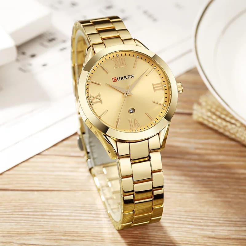 CURREN femmes montre de luxe mode montres femme horloge en acier inoxydable Simple affaires montres 