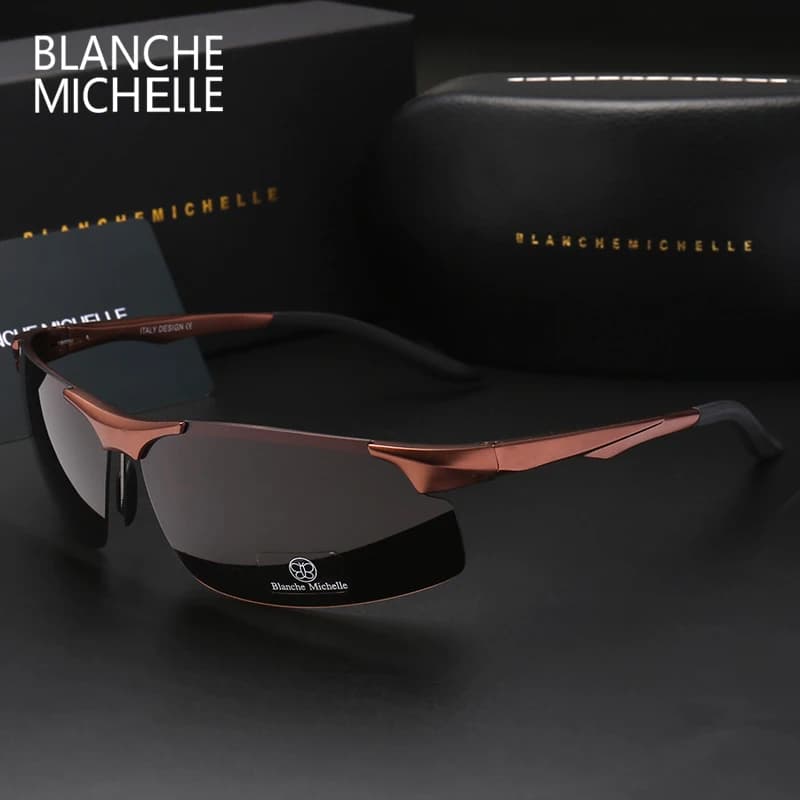 Lunettes de soleil polarisées en aluminium et magnésium pour hommes, pour sport, conduite, Vision no