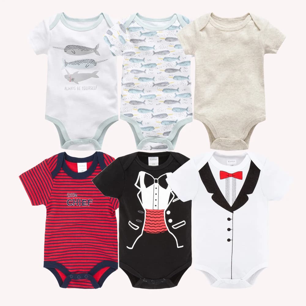 Kavkas – body pour bébés filles, 6/3 pièces/lot, vêtements d'été en coton pour bébés, manches courte