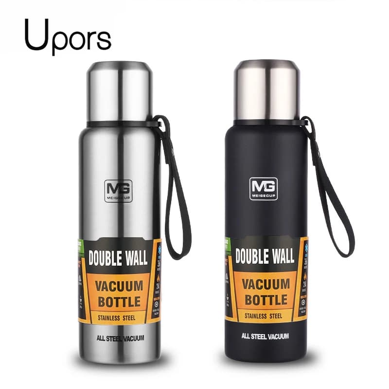 UPORS – Thermos Portable en acier inoxydable de grande capacité, flacon isolé avec corde, 500/700/10