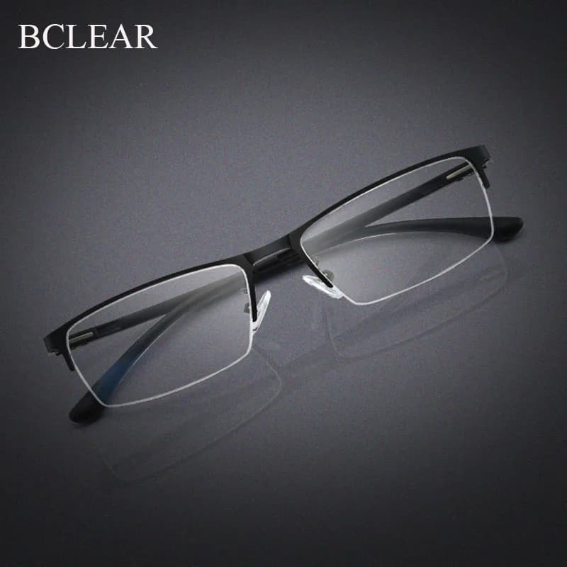 BCLEAR – lunettes à demi-bord en alliage métallique pour homme, verres optiques de Prescription, nou