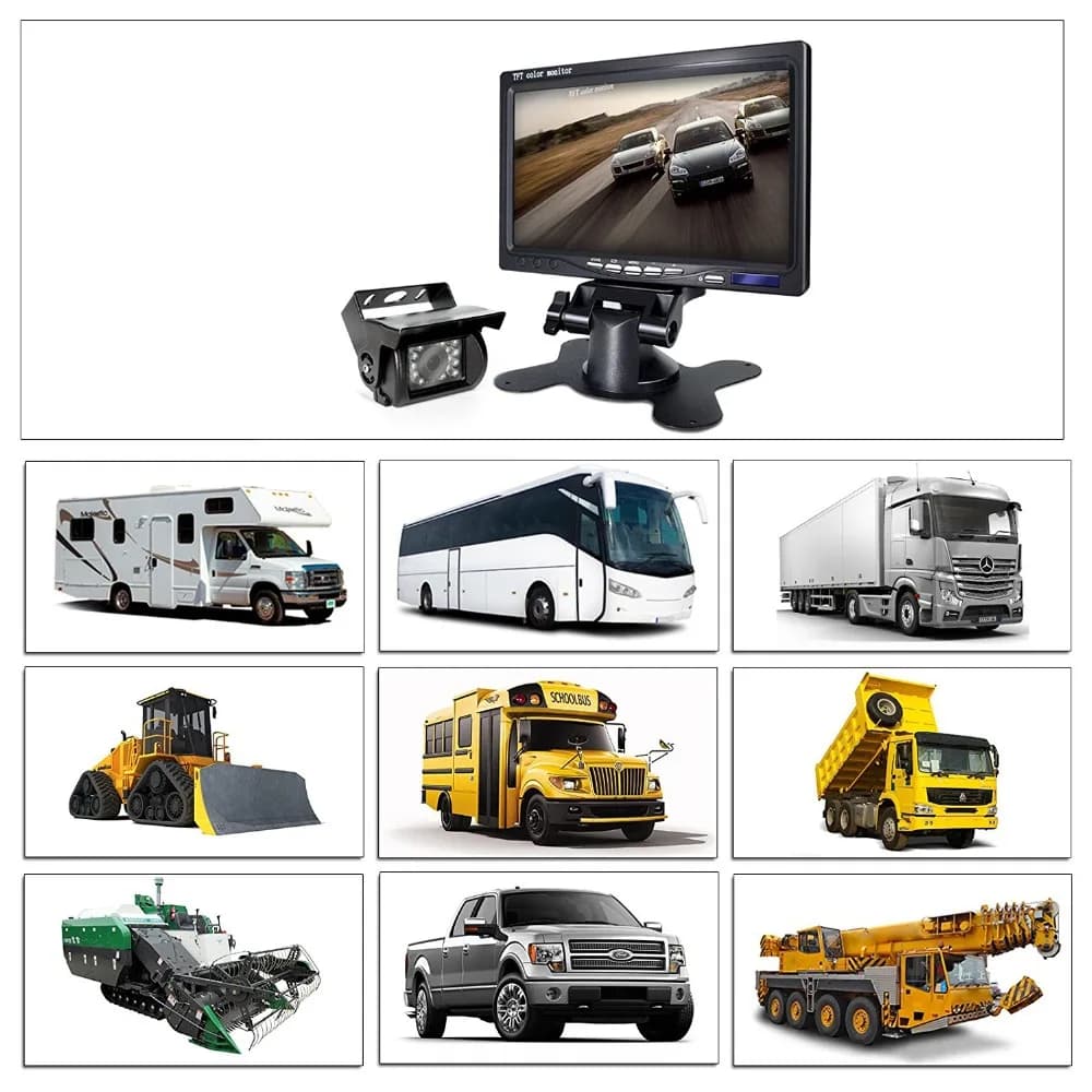 GreenYi véhicule IR LED caméra de recul connecteur 4 broches + 7 "LCD couleur TFT moniteur de vue ar