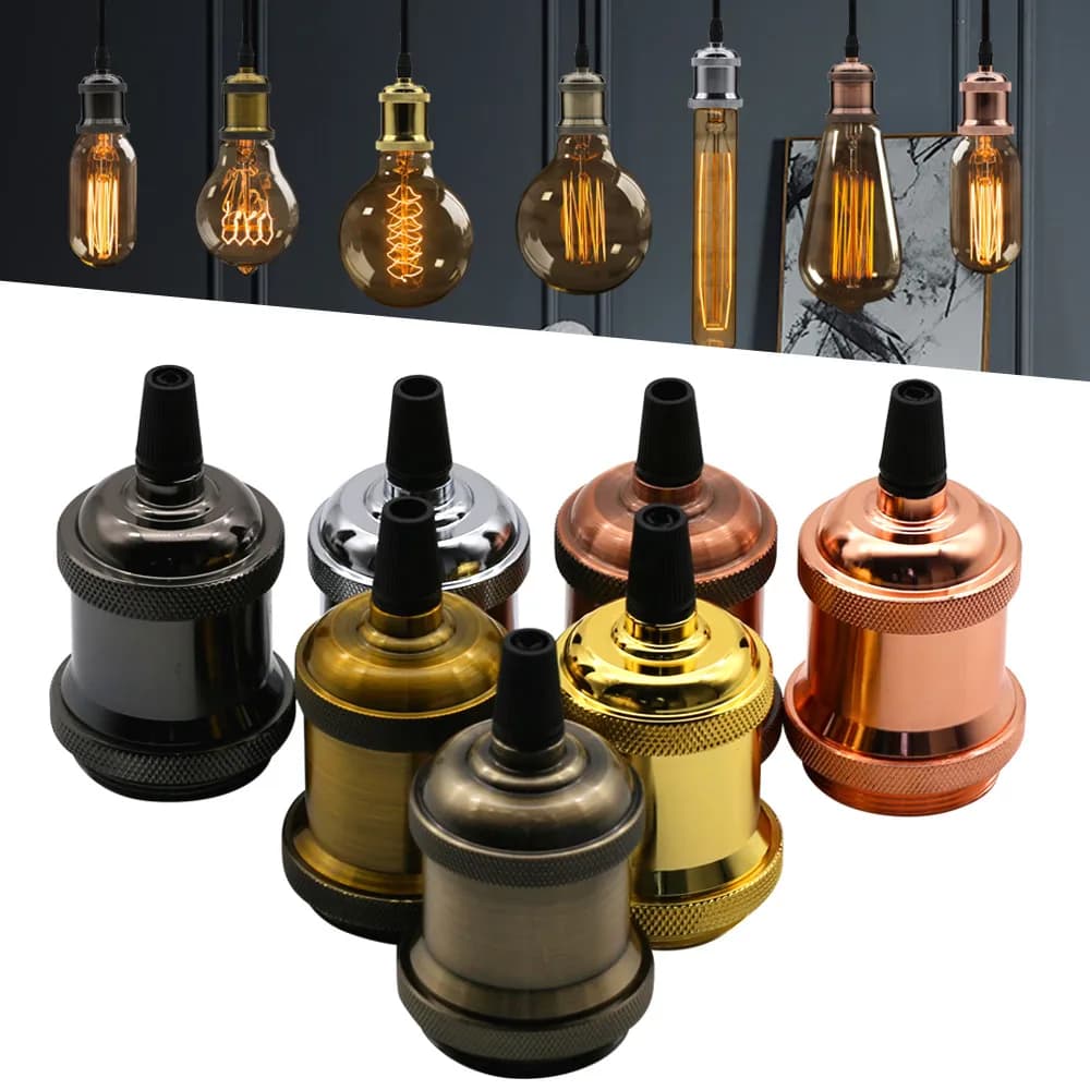 Support de lampe rétro industrielle, lampe Edison rétro Vintage, lumière pendentif à douille, E27, b