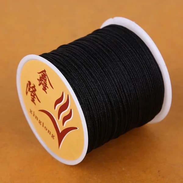 Fil de nylon tressé pour perles artisanales, 50 mètres, 0.8mm, macramé, nœud chinois, bracelet, bijo