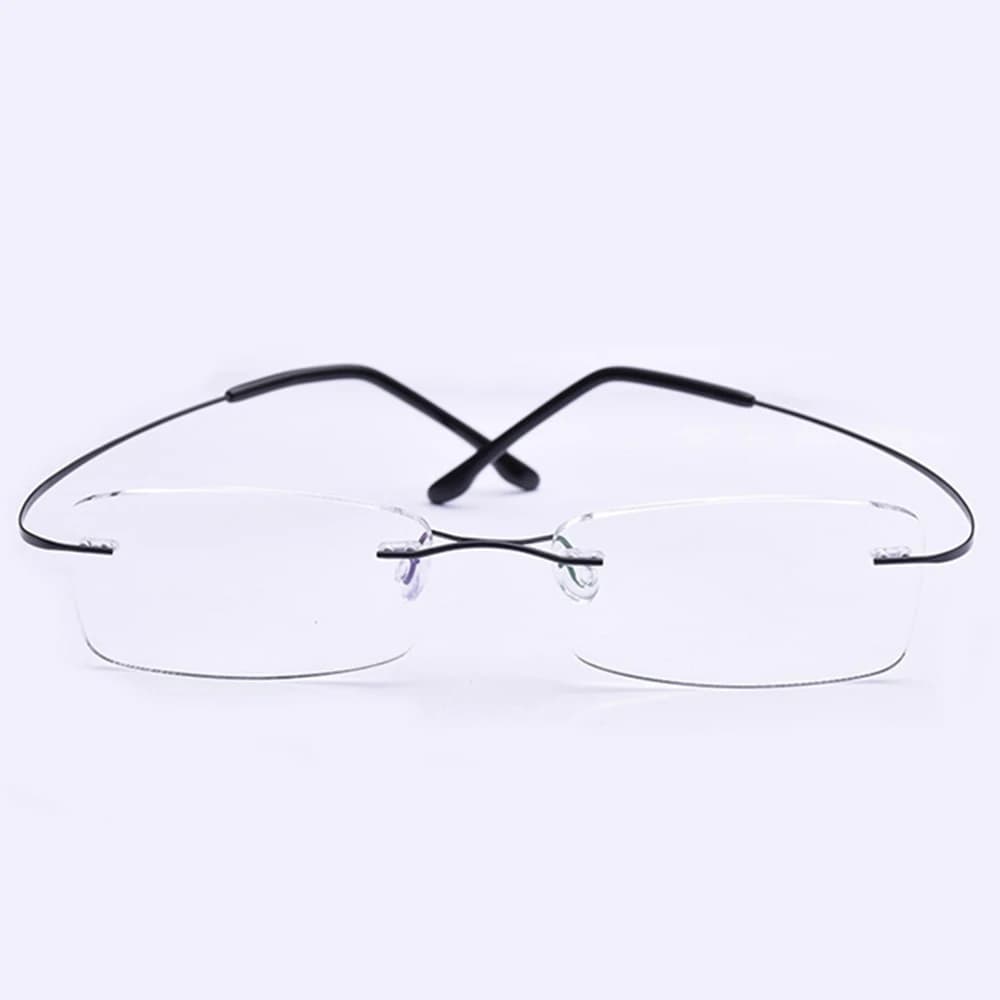 Nouveau B titane seulement 2G ultraléger élastique sans monture lunettes de lecture noir N argent ca