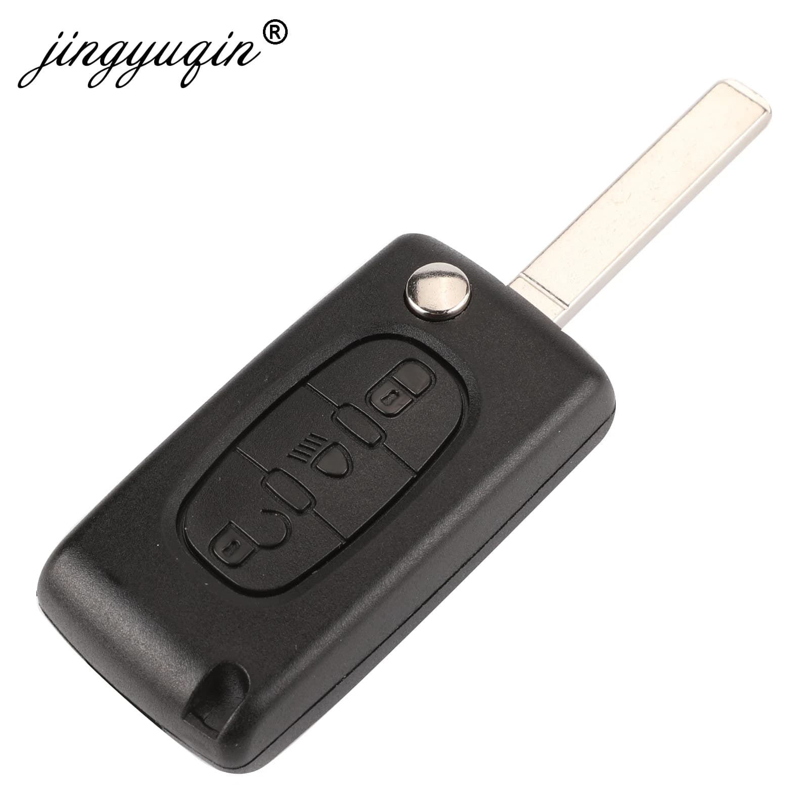 Jingyuqin-clé de voiture à rabat | 10 pièces, boutons 2/3, pour Peugeot 207 307 308 407, pour Citroe