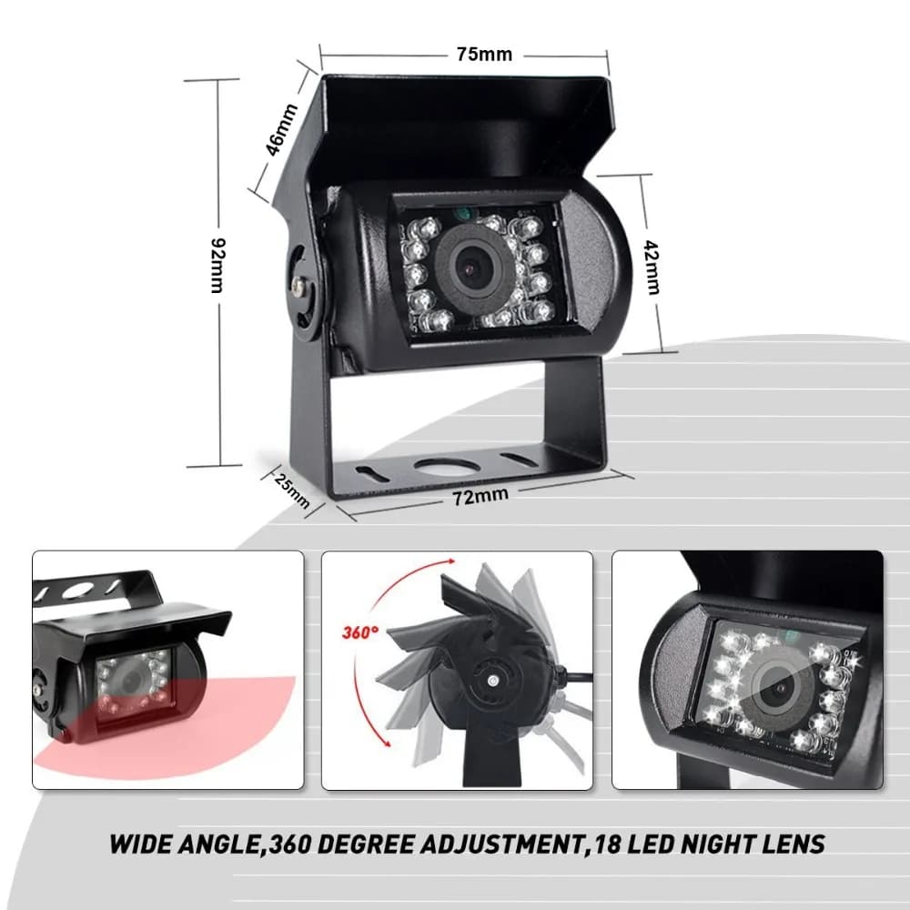 GreenYi véhicule IR LED caméra de recul connecteur 4 broches + 7 "LCD couleur TFT moniteur de vue ar