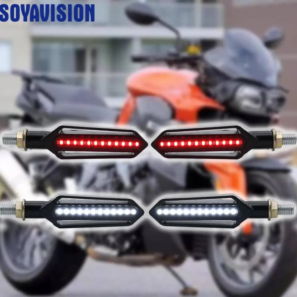 Clignotants de moto ambre lumière LED lumières clignotantes d'eau qui coule indicateurs de clignotan