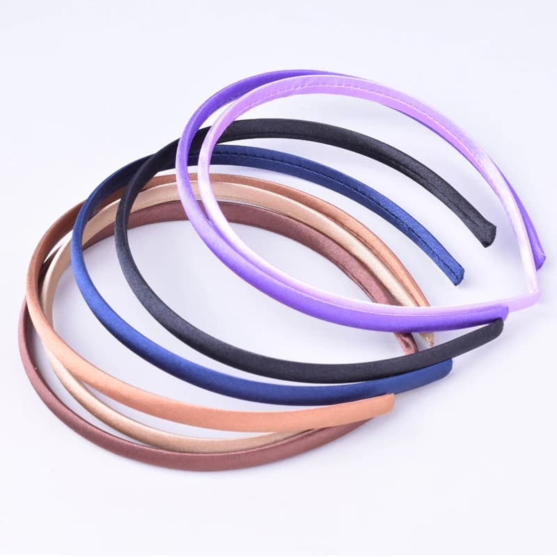 Bandes de sauna recouvertes de satin pour femmes, bricolage, tissu solide, bandeau en résine, bandea