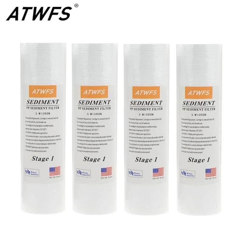 ATWFS filtre purificateur d'eau 5 microns 4x10 "ppf filtre sédiments cartouche de filtre à eau (4 pi