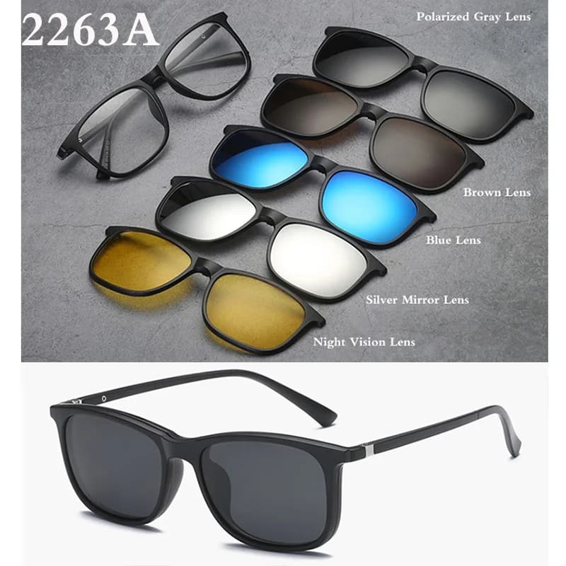 Belmon monture de lunettes hommes femmes avec 5 pièces pince sur lunettes de soleil polarisées lunet
