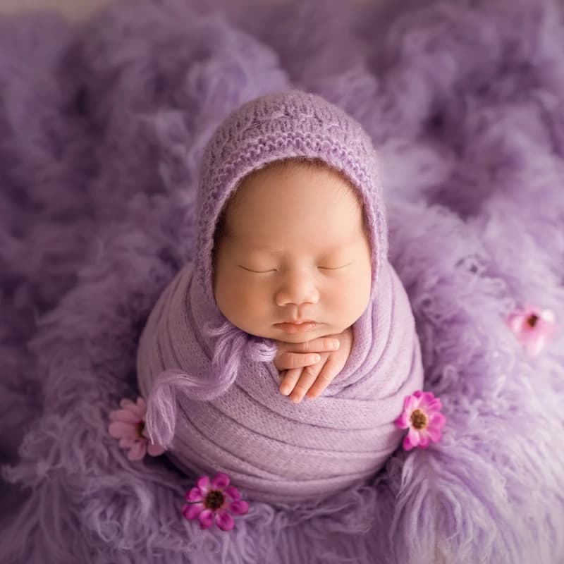 Nouveau-né Stretch Wrap un joli ensemble de chapeau en dentelle casquette bébé photographie accessoi