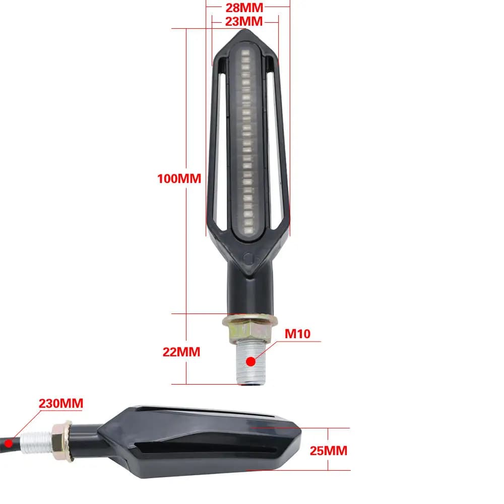 Clignotants de moto ambre lumière LED lumières clignotantes d'eau qui coule indicateurs de clignotan