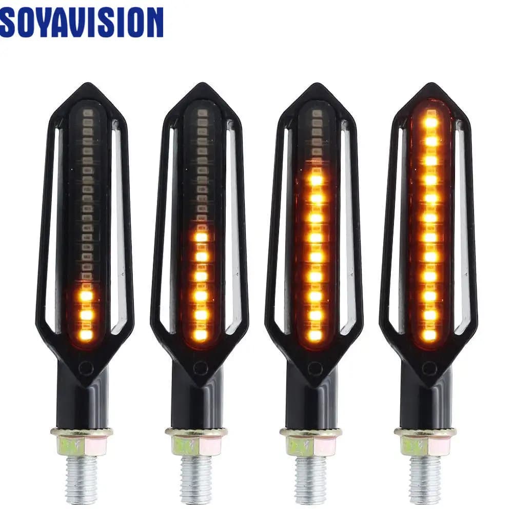 Clignotants de moto ambre lumière LED lumières clignotantes d'eau qui coule indicateurs de clignotan