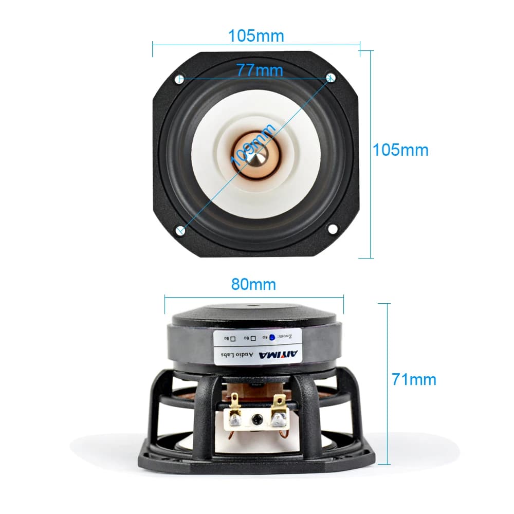 AIYIMA 1 pièce Haut-parleur large bande 4 pouces 4-8 Ohm 30W HIFI pour aigus, médiums et basses, pou