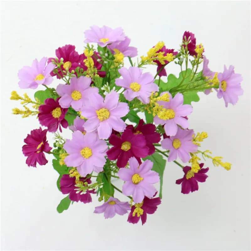 Interrupteur bouquet de fleurs artificielles, 7 branches, 28 têtes, décoration florale pour mariage,