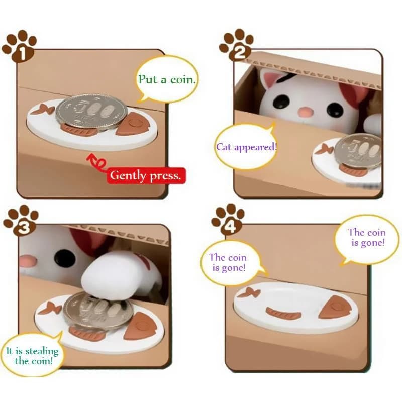 Boîte à monnaie Panda pour enfants, tirelire automatisée pour voleur de chat, jouet cadeau pour enfa