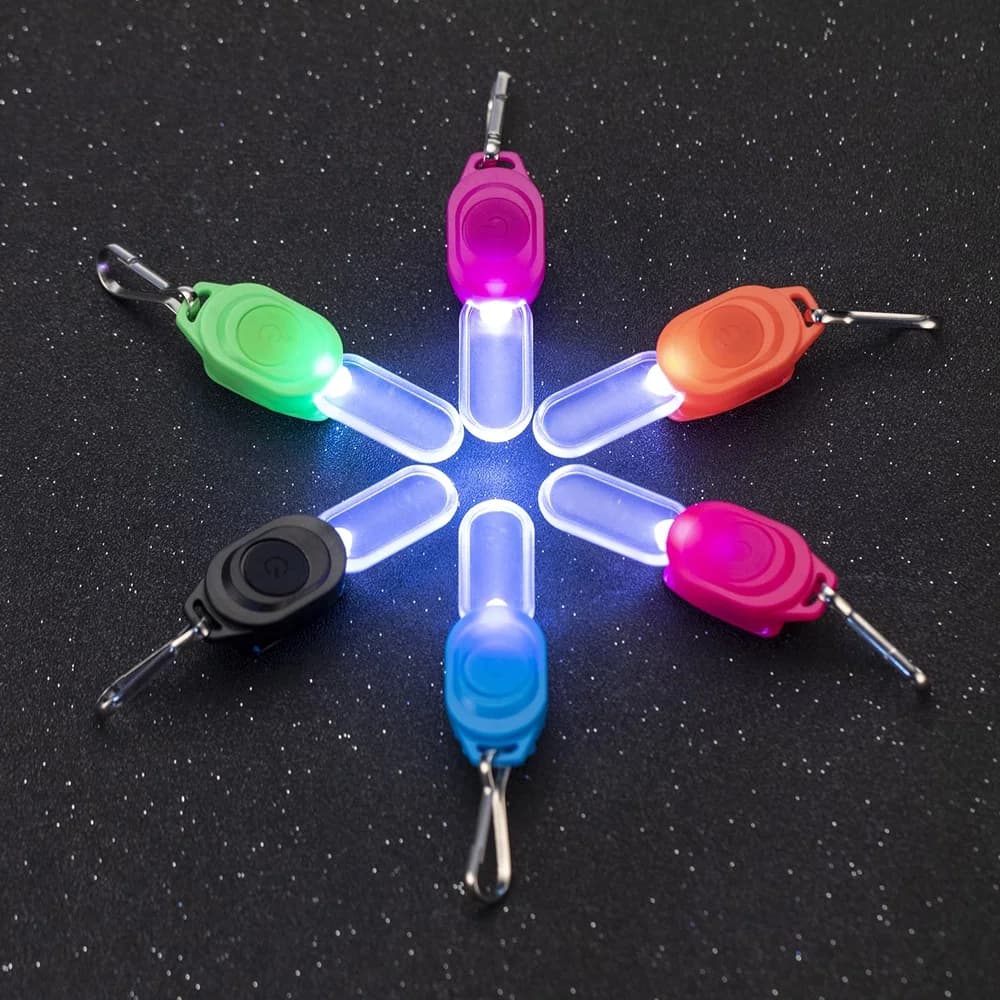 Mini LED nuit clignotant fermeture éclair lumière porte-clés lumière marche chien animal de compagni