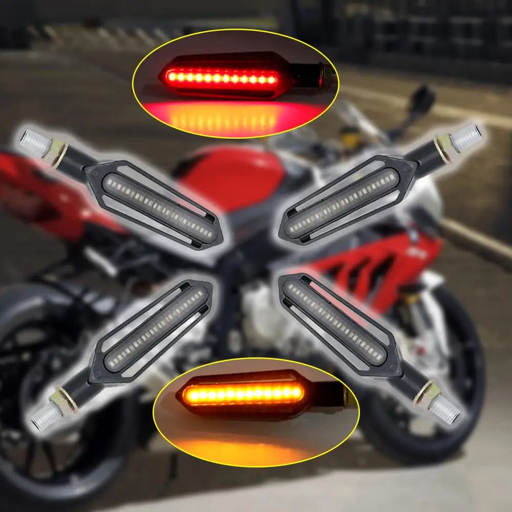 Clignotants de moto ambre lumière LED lumières clignotantes d'eau qui coule indicateurs de clignotan