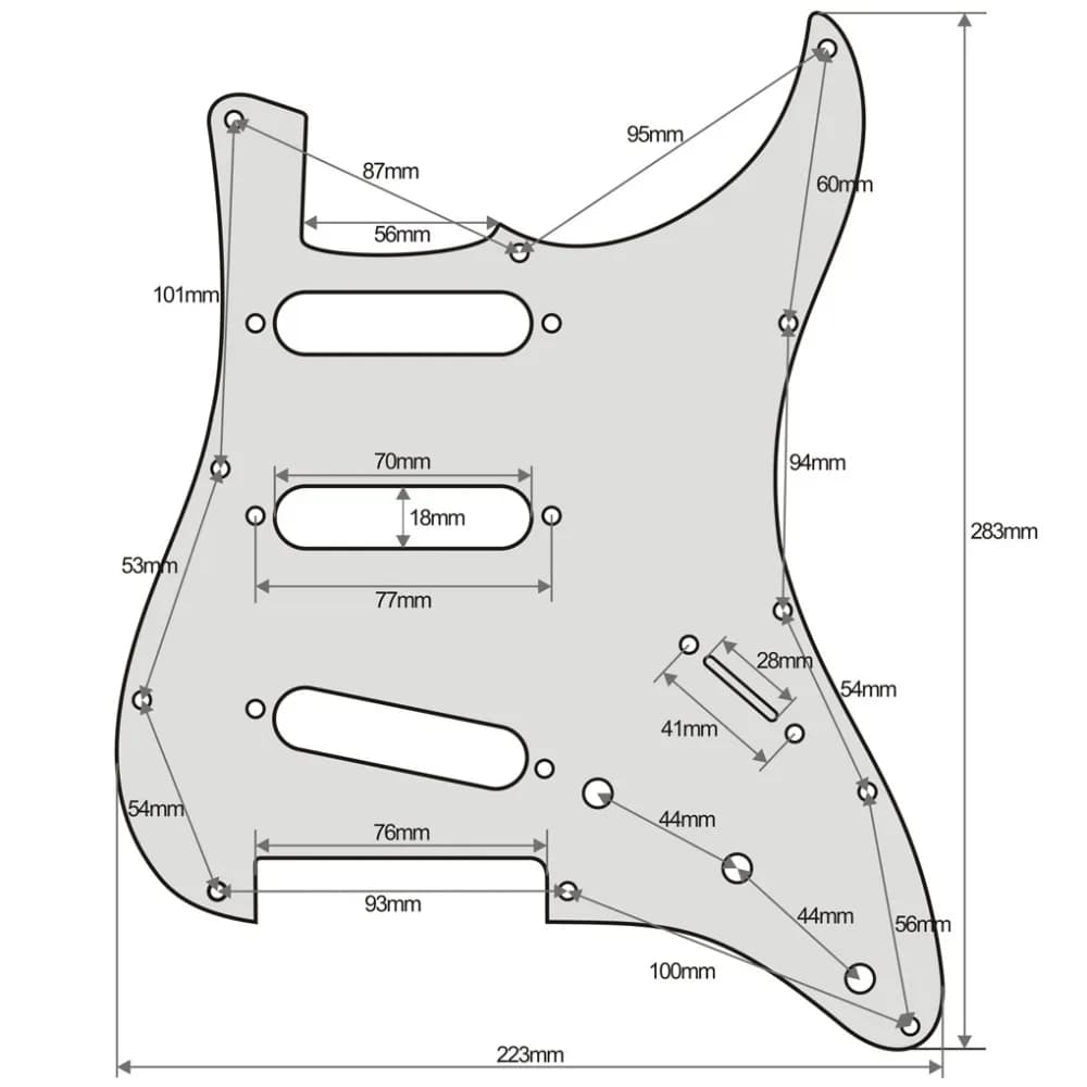 FLEOR ST SSS Electric JE514-Plaque de protection contre les rayures et vis pour 11 trous, 4 couleurs