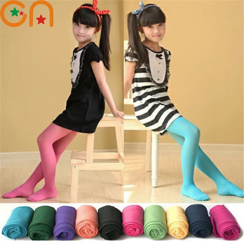 Filles Ballet De Danse Collants Enfants Une Section Mince Mode Velours Collants Bébé Solide Noir Bla