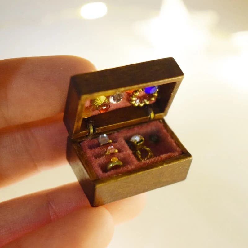 Boîte à bijoux l'inventaire, 1 pièce, échelle 1:12, maison de course, jouet, accessoires de décorati