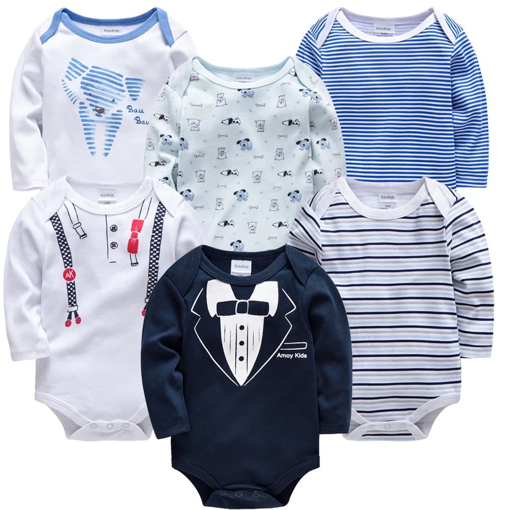 Vêtements pour bébés filles de 3 à 6 pièces/lot, body en coton à manches longues pour filles de 0 à 