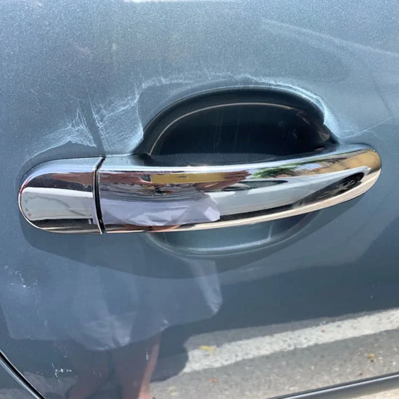 Couvercle de Poignée de Porte en Plastique Chromé et Fibre de Carbone, Garniture Adaptée à Volkswage
