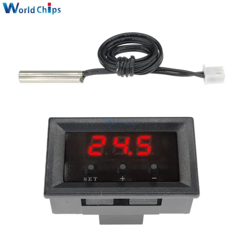Thermostat numérique DC 12V Mini W1209, LED rouge, contrôle de température, contrôleur Therye.com, t