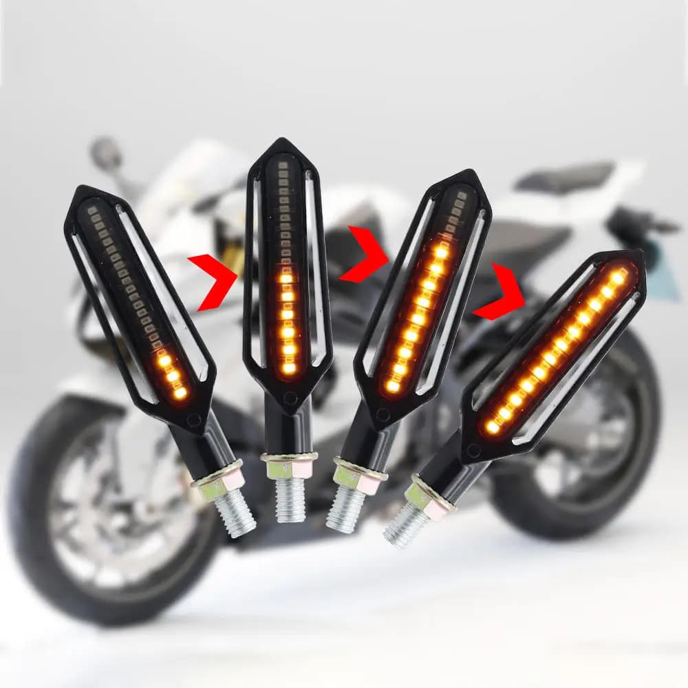Clignotants de moto ambre lumière LED lumières clignotantes d'eau qui coule indicateurs de clignotan