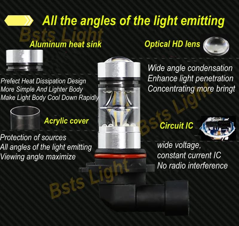 Ampoules LED au xénon blanc P13W Canbus sans erreur, 2 pièces, pour Audi A4 B8 NonFL (2008 – 2015), 