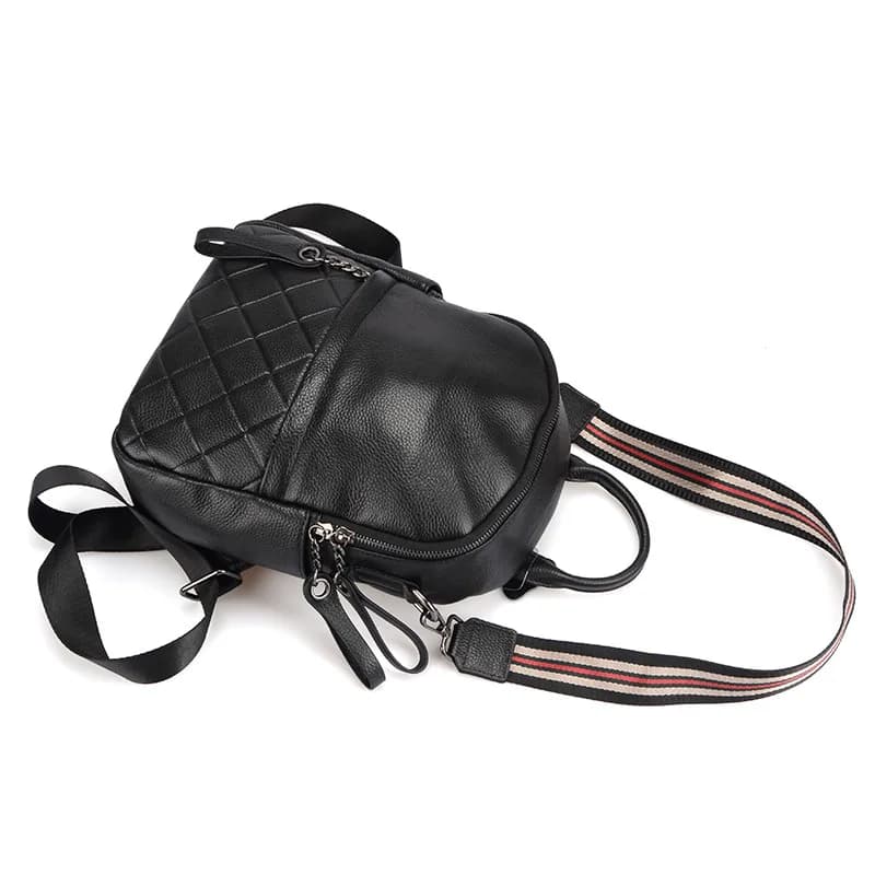 Zency – sac à dos en cuir véritable pour femmes, sac à dos blanc pur, sacs de voyage décontractés, c