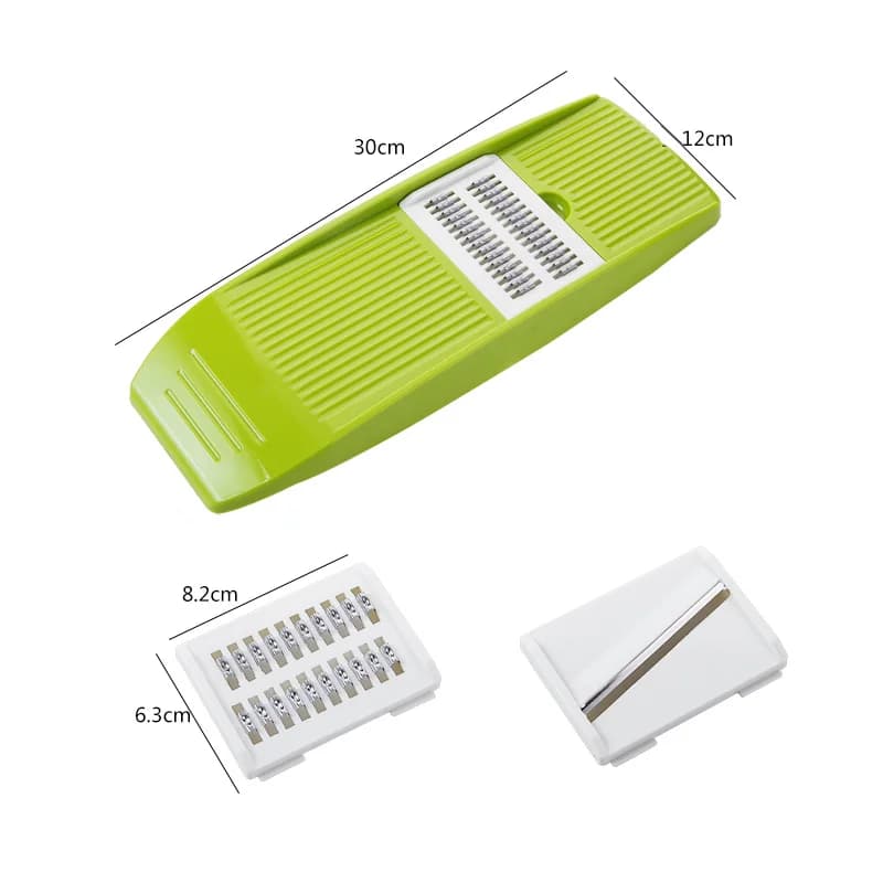 LMETJMA trancheuse à mandoline trancheuse à légumes en acier inoxydable avec 3 lames trancheuse à Ju