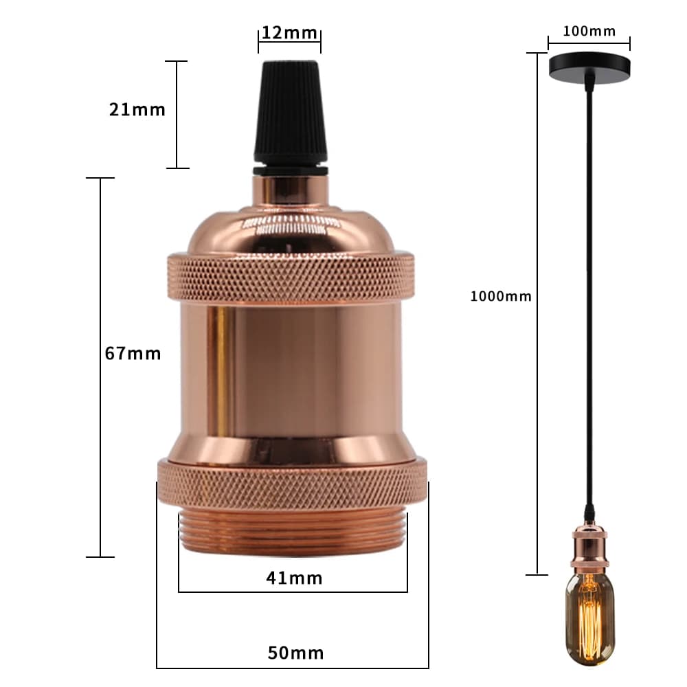 Support de lampe rétro industrielle, lampe Edison rétro Vintage, lumière pendentif à douille, E27, b