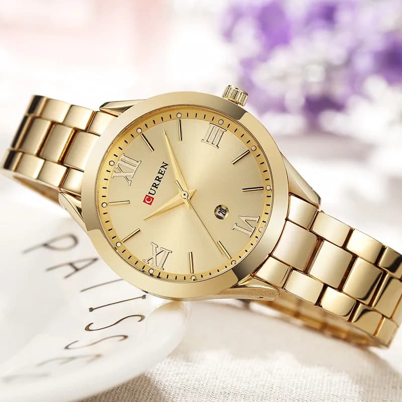CURREN femmes montre de luxe mode montres femme horloge en acier inoxydable Simple affaires montres 