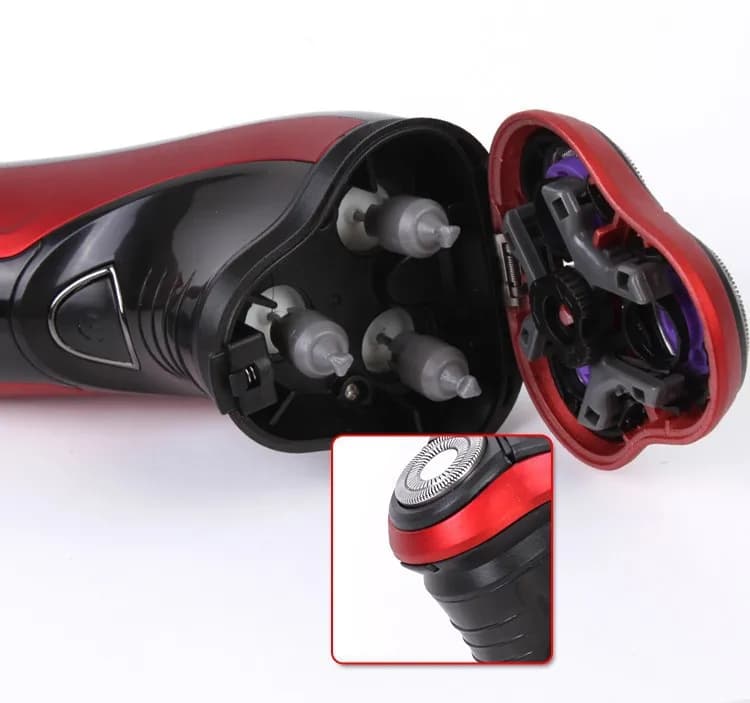 Kemei-Rasoir électrique pour hommes, soins du visage, rasoir à barbe lavable, machine à raser 3D, to
