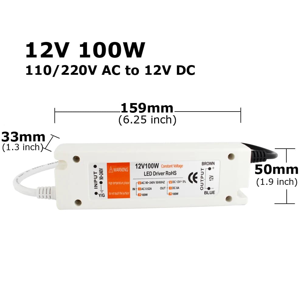 Alimentation électrique DC12V AC 110V 220V à 12V, adaptateur de transformateur de puissance LED 18W 