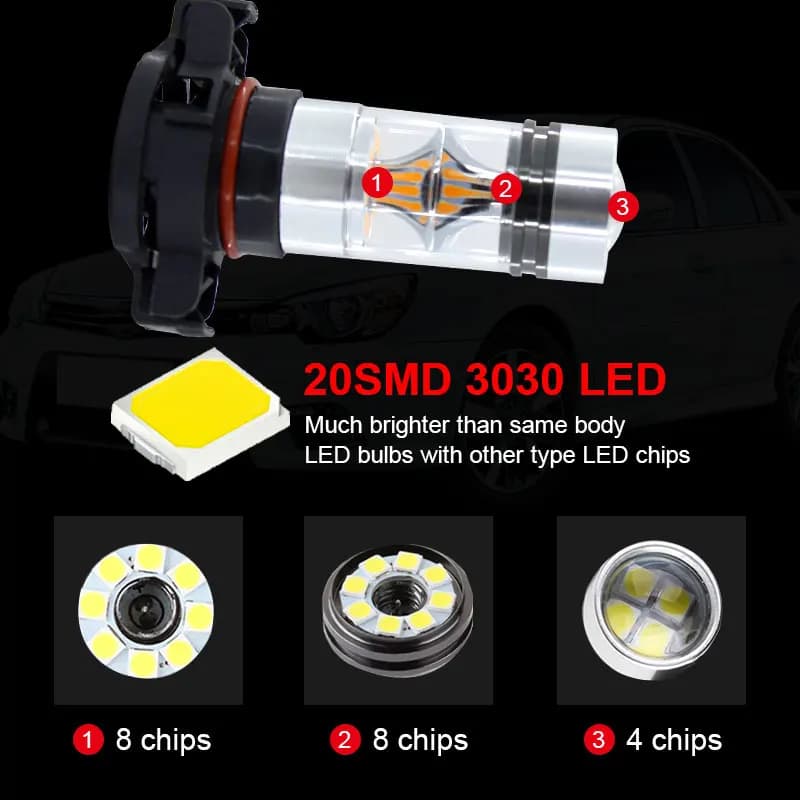 2 pièces CANBUS H16 5202 PS19W ampoule LED pour AUDI A3 8P 2008-2013 feux de jour LED ampoule DRL sa
